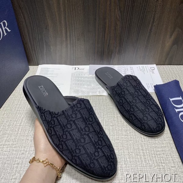 디올 2022 INDIOR 뮬 샌들 네이비 컬러