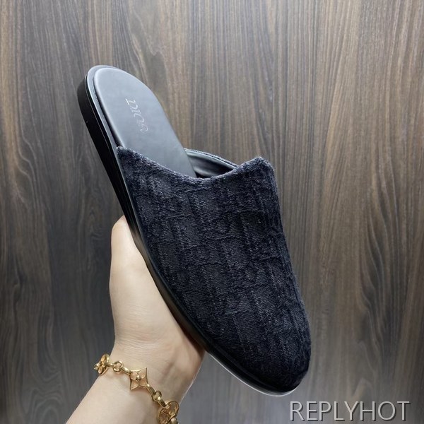 디올 2022 INDIOR 뮬 샌들 네이비 컬러