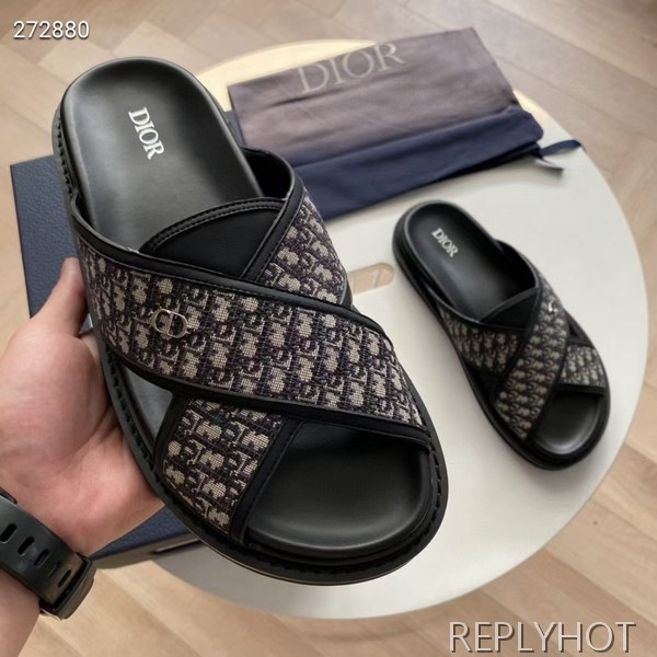 디올 2021 오블리크 X밴드 뮬 샌들