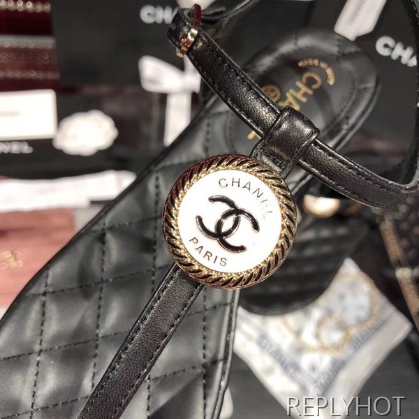 샤넬 coco 샌들 블랙