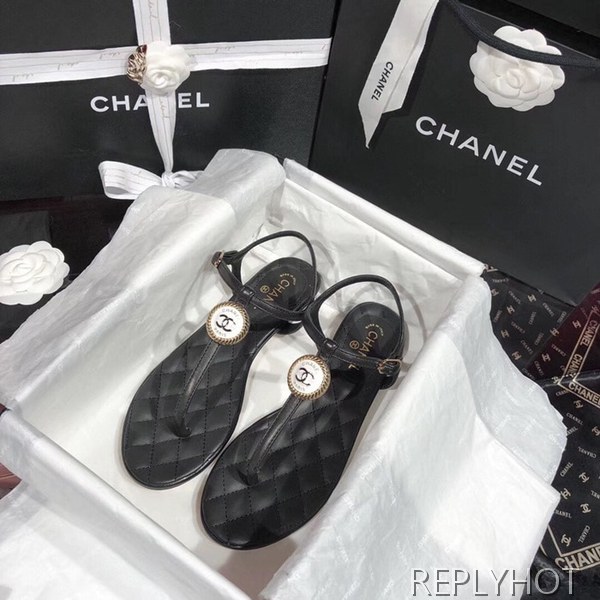 샤넬 coco 샌들 블랙