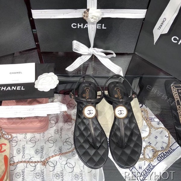 샤넬 coco 샌들 블랙