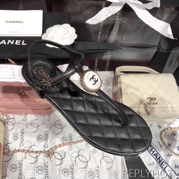 샤넬 coco 샌들 블랙