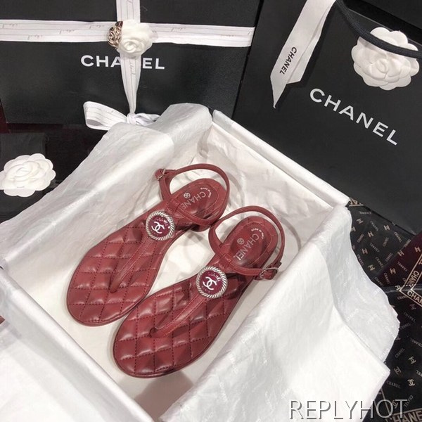 샤넬 coco 샌들 버건디