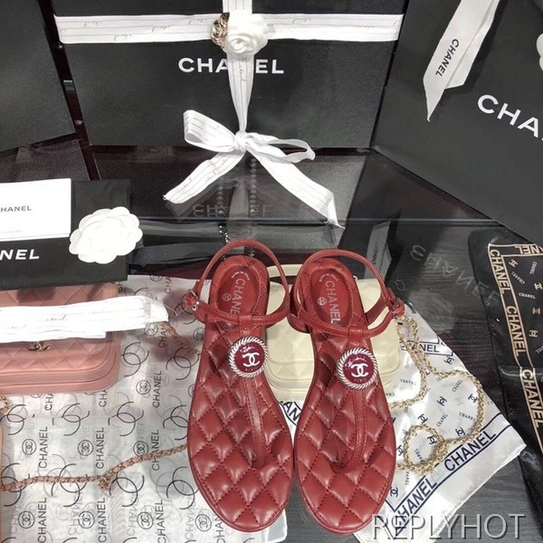 샤넬 coco 샌들 버건디