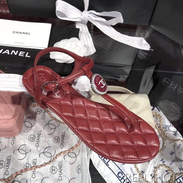 샤넬 coco 샌들 버건디