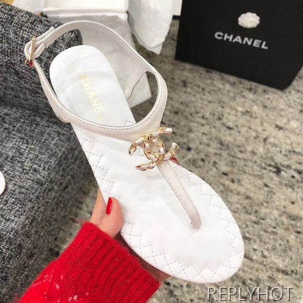 샤넬 cc로고샌들 화이트