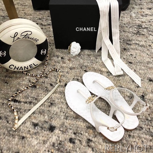 샤넬 cc로고샌들 화이트