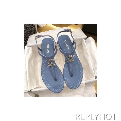 샤넬 cc로고샌들 블루