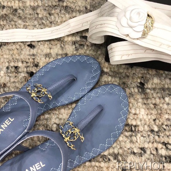 샤넬 cc로고샌들 블루