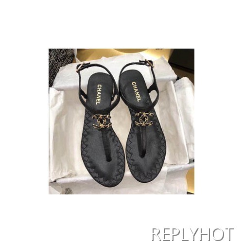 샤넬 cc로고샌들 블랙