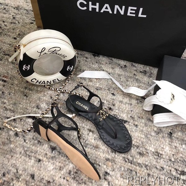 샤넬 cc로고샌들 블랙