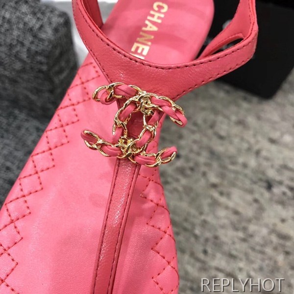 샤넬 cc로고 샌들 핫핑크