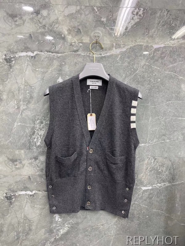 톰브라운 2020 캐시미어 스트라이프프린팅 니트베스트