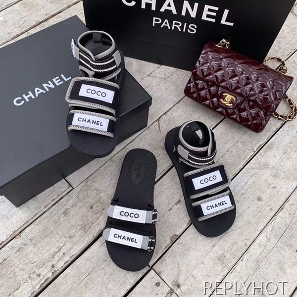 19 샤넬 coco 샌들 블랙