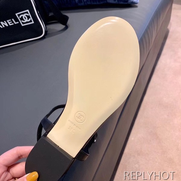 19 샤넬 cc로고 샌들 블랙