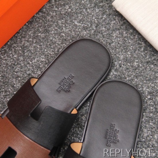 Hermes 2020 Mens Epsom Leather Slipper