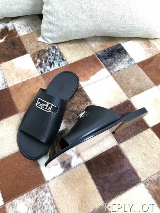 Hermes 2020 Mens Leather Slipper