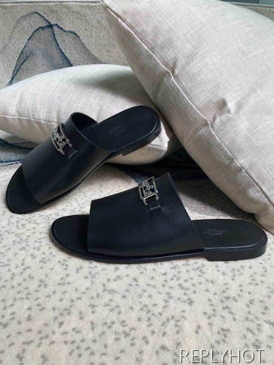 Hermes 2020 Mens Leather Slipper