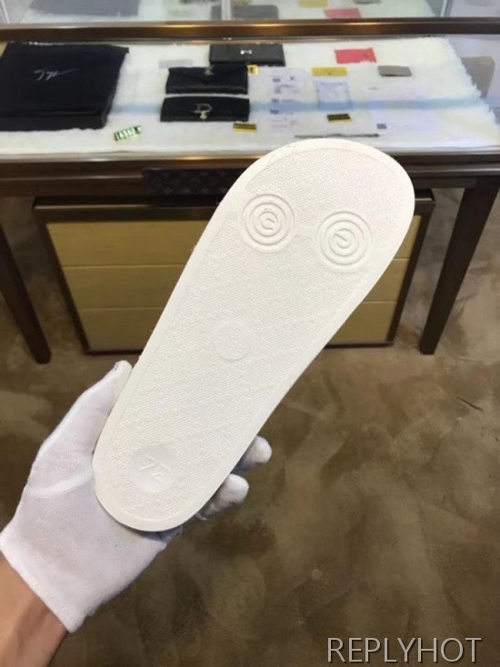 Gucc Slide Luber White Mens Slippers