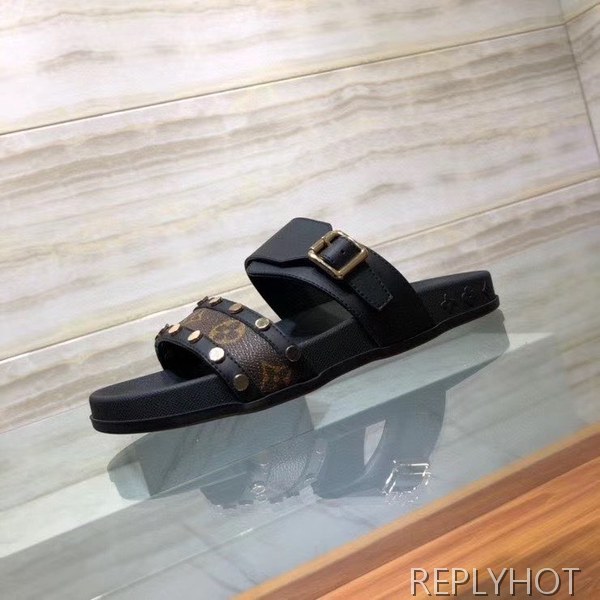 루이비통 2020 스터드 브라운모노그램 선베스 샌들