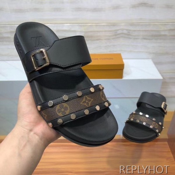 루이비통 2020 스터드 브라운모노그램 선베스 샌들