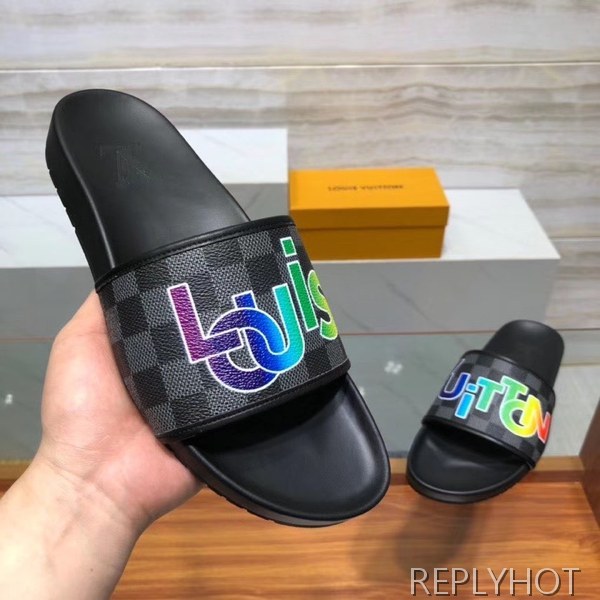 루이비통 2020 다미에 그라데이션로고프린팅 비치샌들