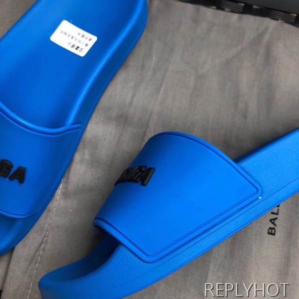 발렌시아가 2020 3d엠보로고 비치샌들 블루컬러