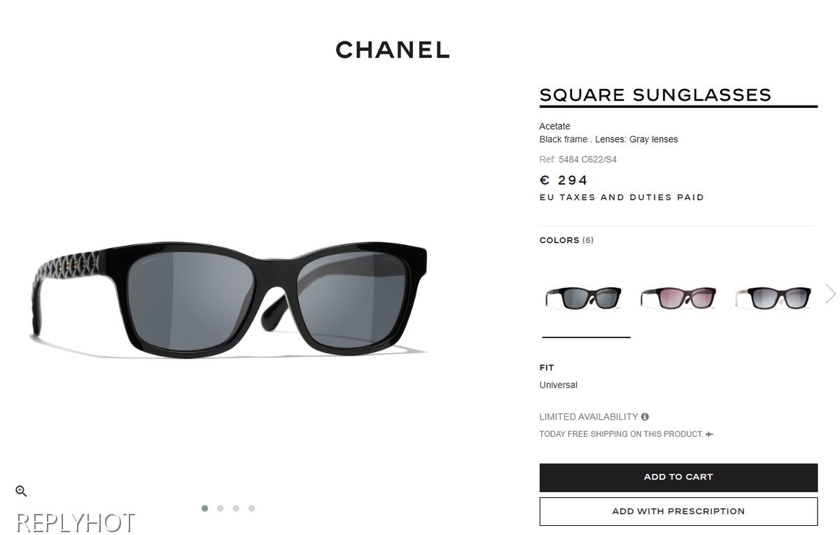 샤넬 CC 퀄팅 스퀘어 선글라스5484(블랙)