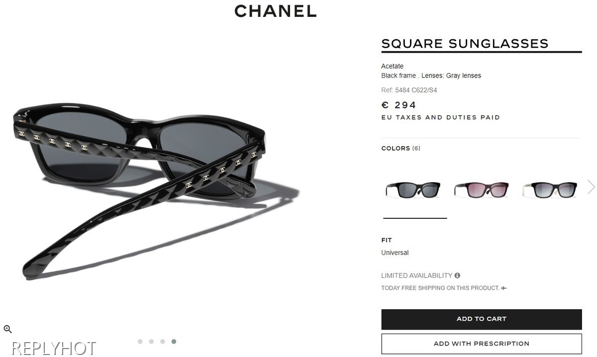 샤넬 CC 퀄팅 스퀘어 선글라스5484(블랙)