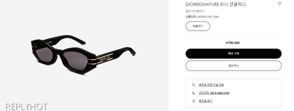 디올 버터플라이 B1U 선글라스(블랙)