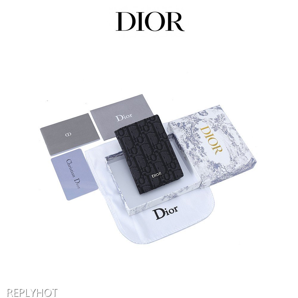 디올 오블리크 자카드 명함지갑(블랙)