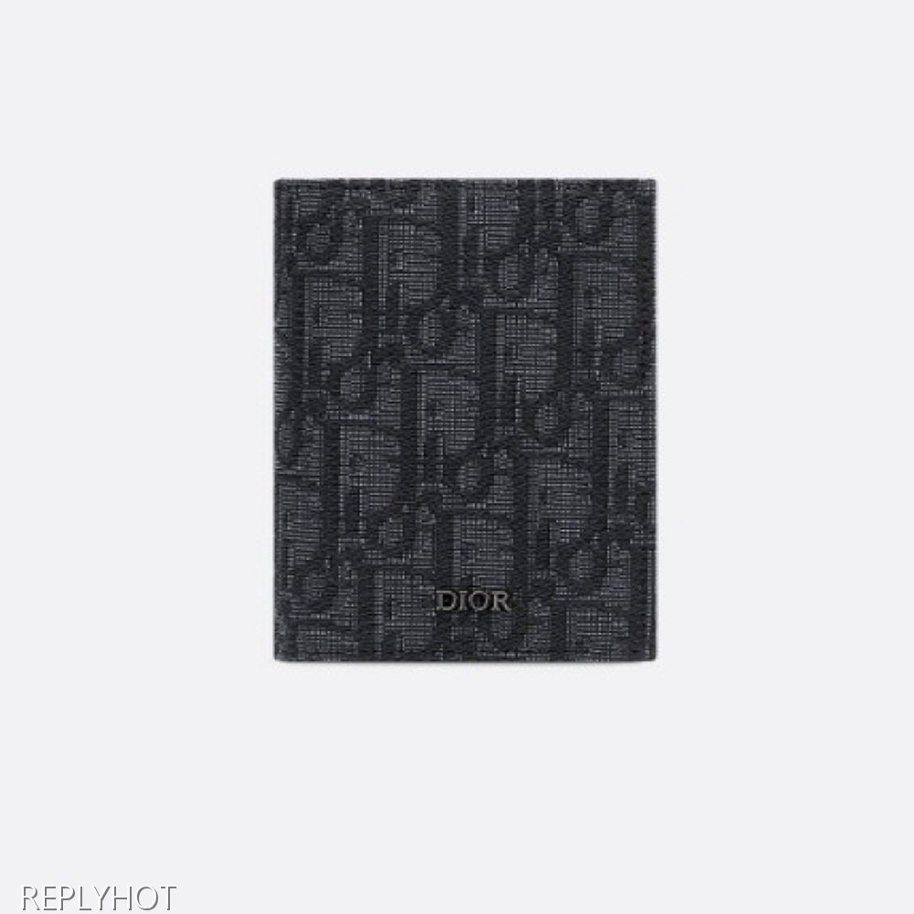 디올 오블리크 자카드 명함지갑(블랙)