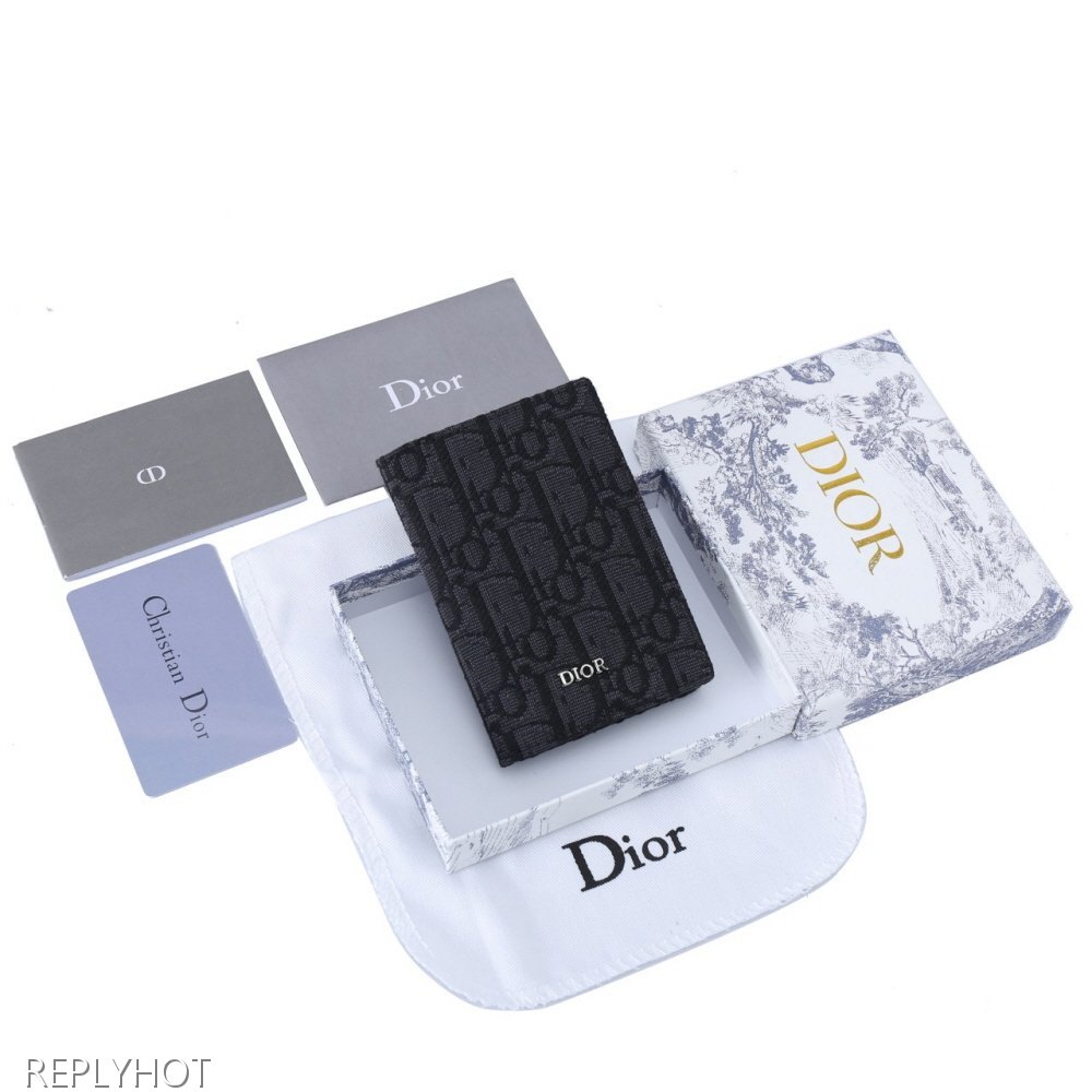 디올 오블리크 자카드 명함지갑(블랙)