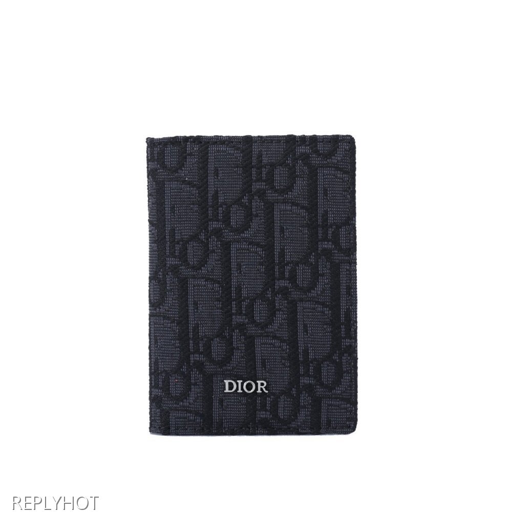 디올 오블리크 자카드 명함지갑(블랙)