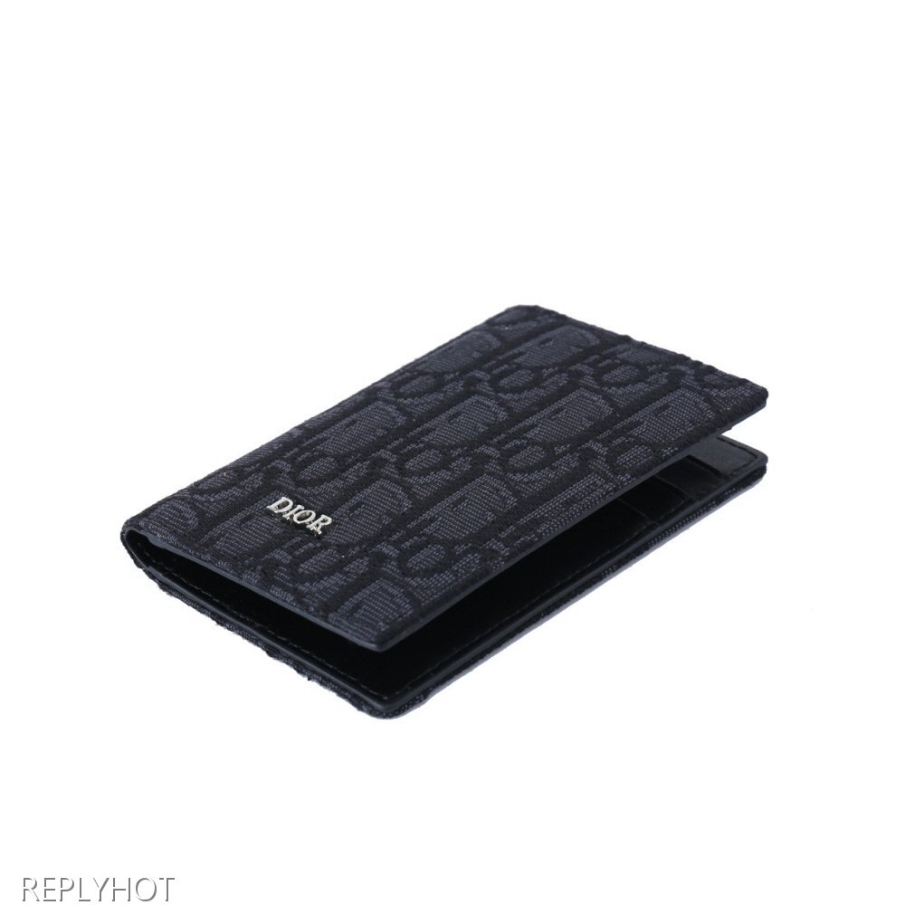 디올 오블리크 자카드 명함지갑(블랙)
