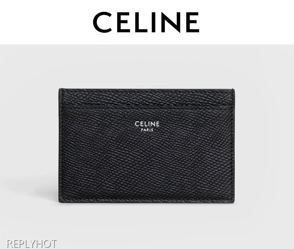 셀린느 옴므 풀그레인 레더 카드 홀더 지갑 (블랙)