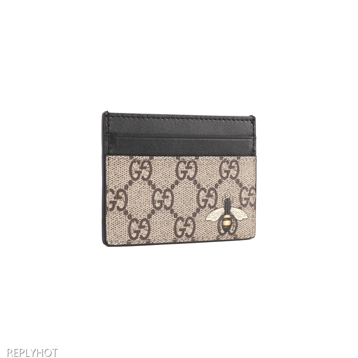 구찌 베스트리에 벌 프린트 카드 지갑