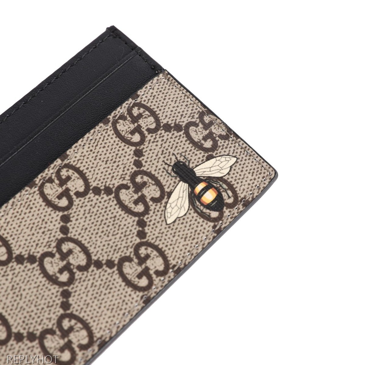 구찌 베스트리에 벌 프린트 카드 지갑