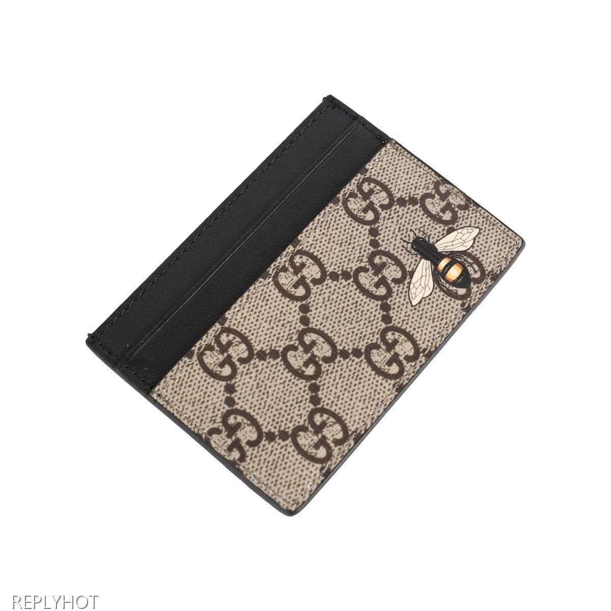 구찌 베스트리에 벌 프린트 카드 지갑