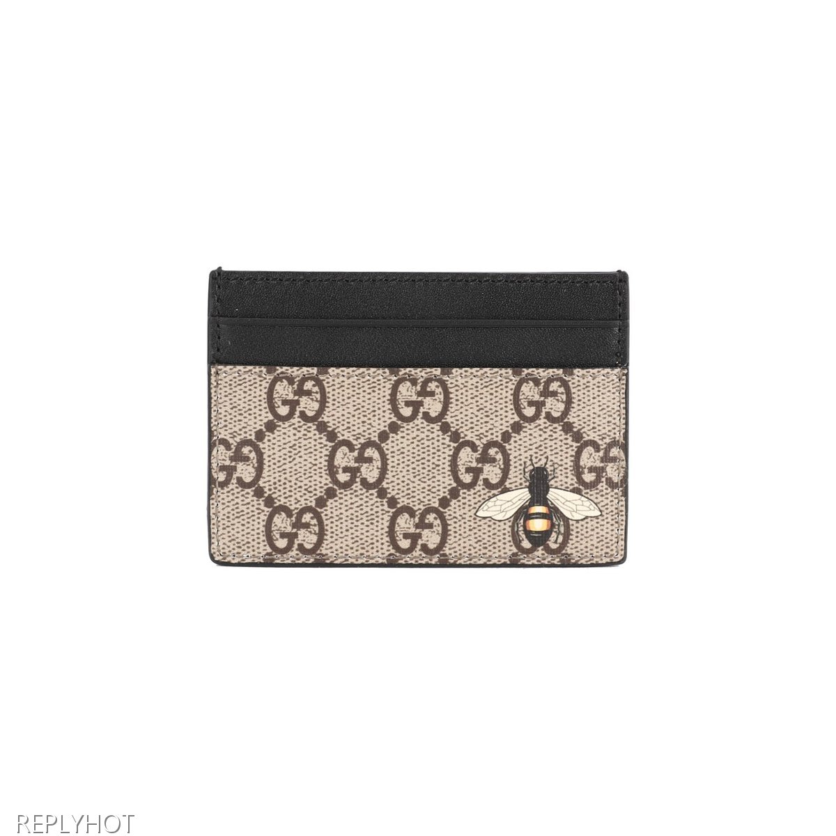 구찌 베스트리에 벌 프린트 카드 지갑