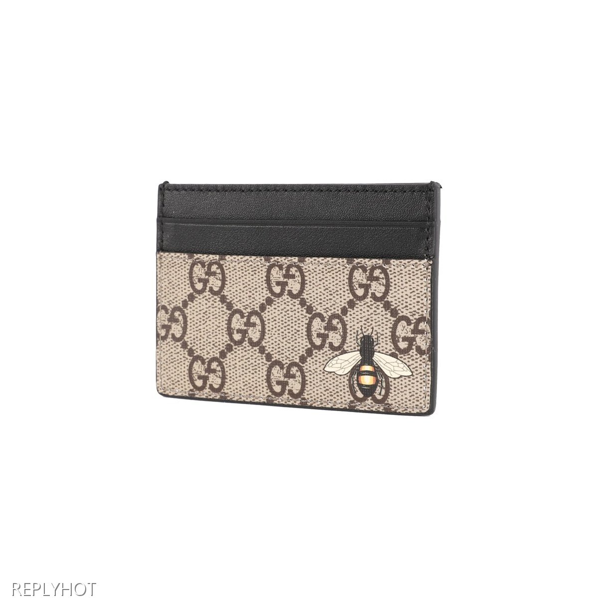 구찌 베스트리에 벌 프린트 카드 지갑