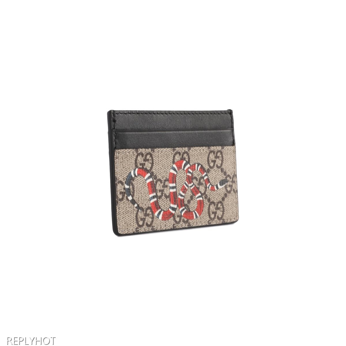 구찌 베스트리에 킹스네이크 프린트 카드 지갑