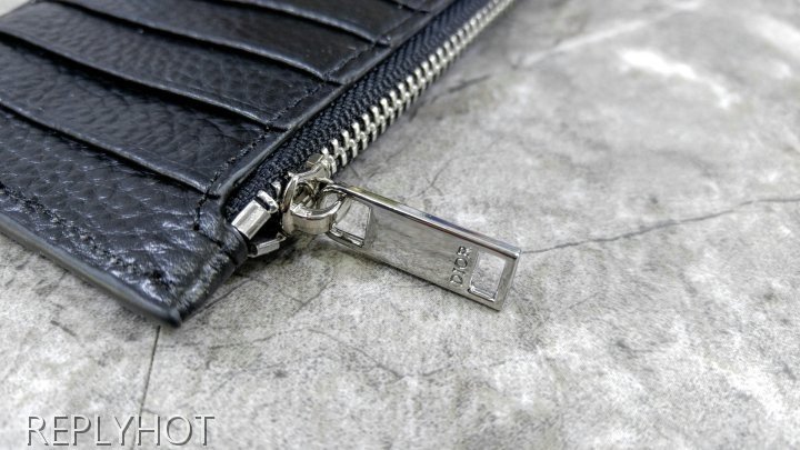 디올 지퍼 카드 지갑 블랙