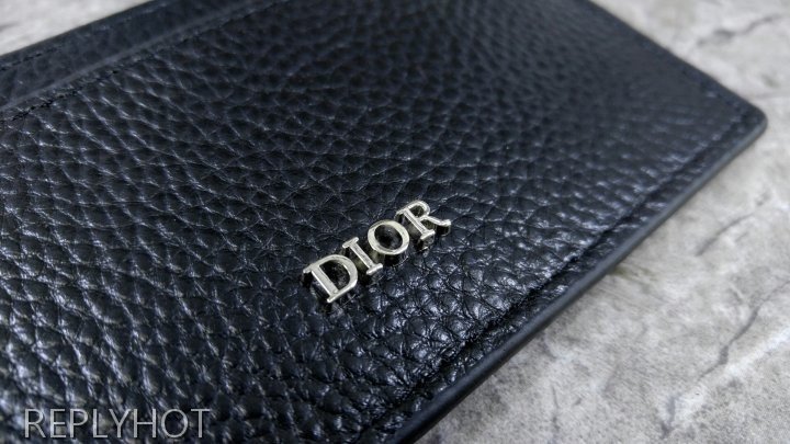 디올 지퍼 카드 지갑 블랙