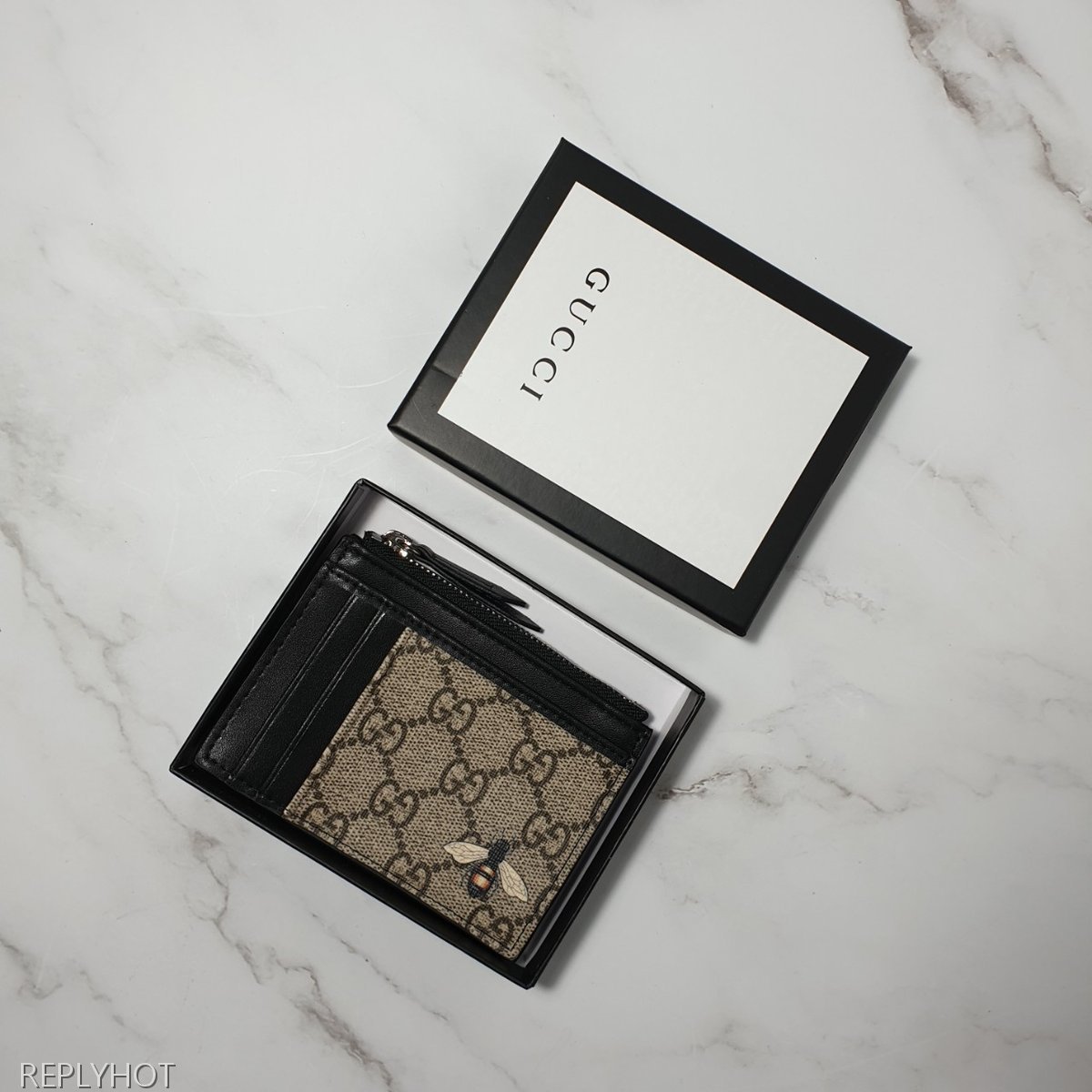 구찌 벌 프린트 카드 지갑