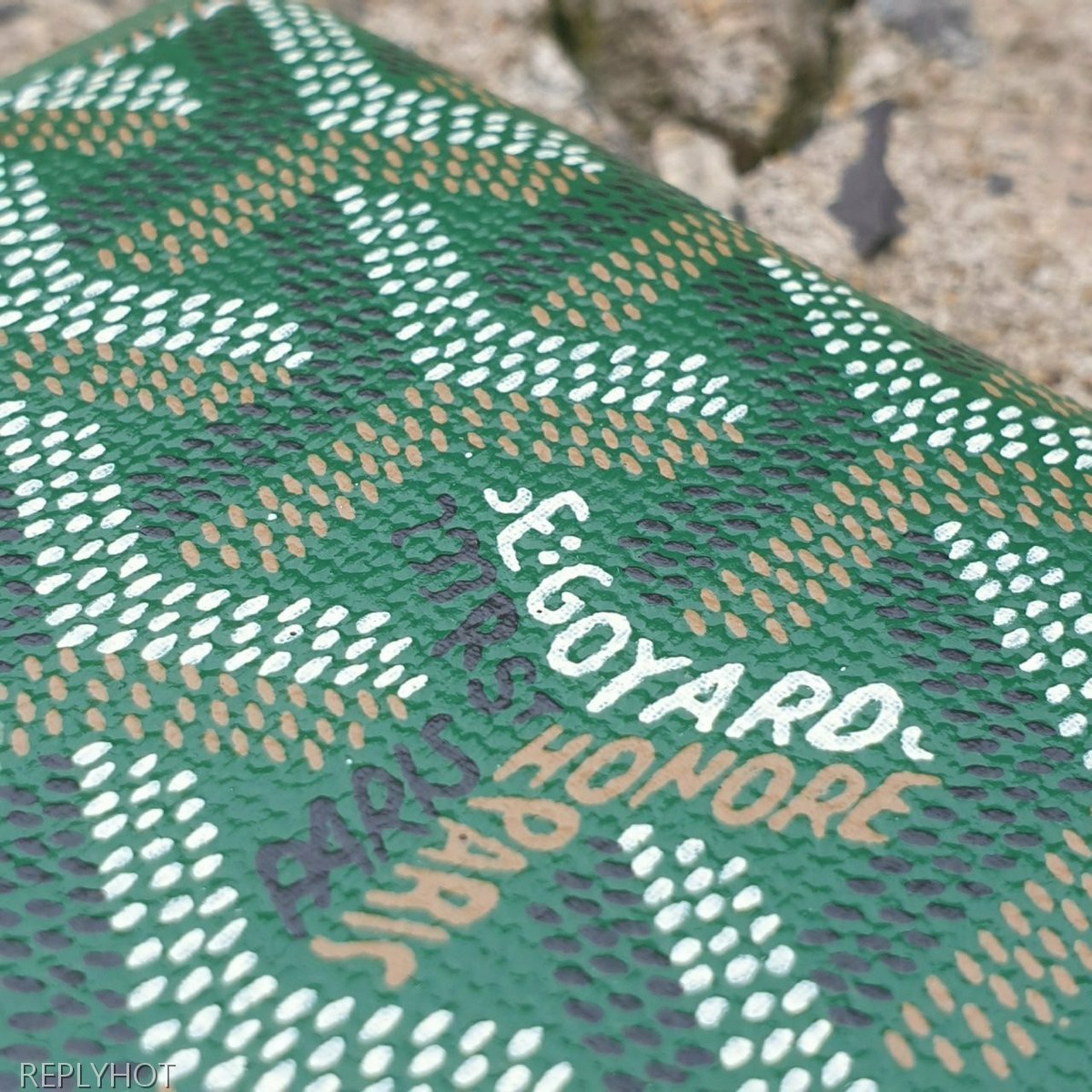 고야드 카드 명함 지갑 그린