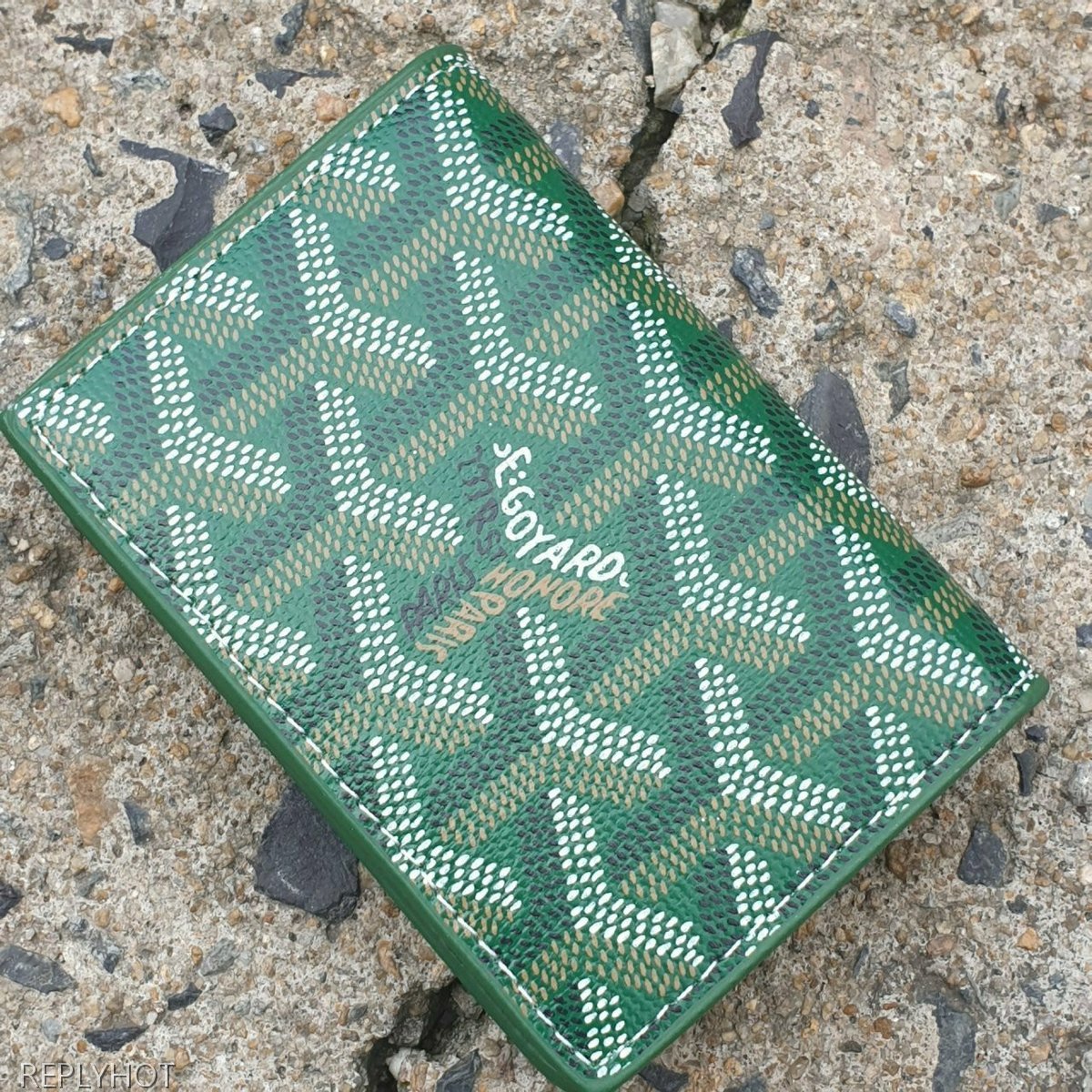 고야드 카드 명함 지갑 그린