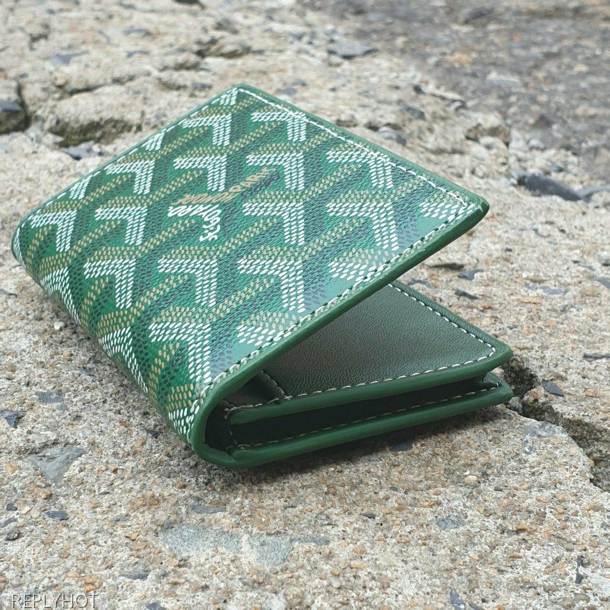 고야드 카드 명함 지갑 그린