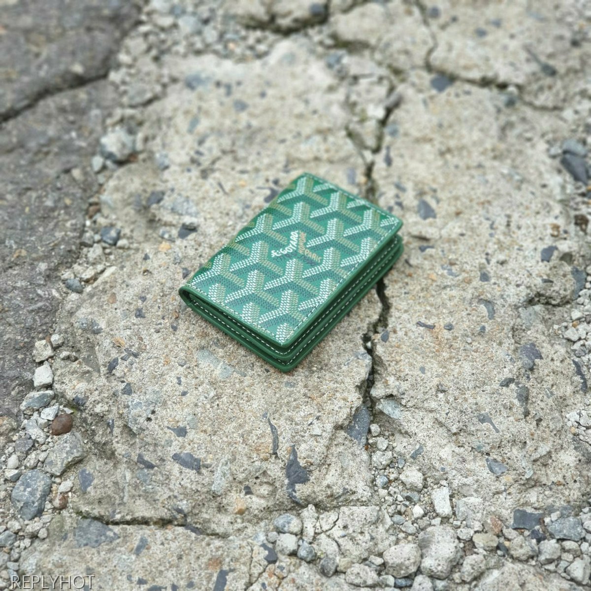 고야드 카드 명함 지갑 그린